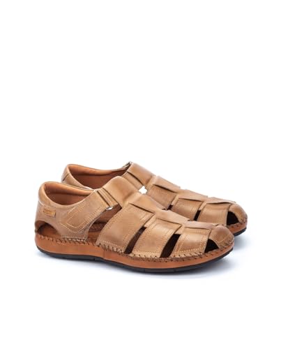 Image of PIKOLINOS Tarifa 06J-5433 Men's Sandals - Premium Calfskin Leather - Cushioned Insole, Hook & Loop Closure, Lightweight Sole - Spring and Summer Style and Comfort