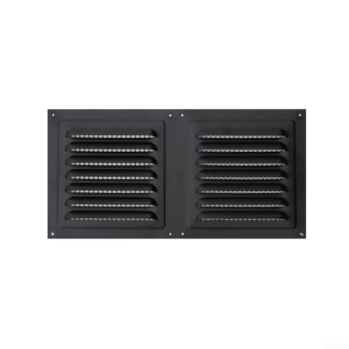 Rejilla de ventilación de metal, 30 x 15 cm, de acero inoxidable, para pared exterior, rejilla de ventilación de aire, rejilla de malla, cuadrada plana con rejilla (1)
