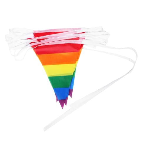 BELLIFFY Cheerful Triangle Banner Flag Made of Fabric Pride Banner Triangle Flag Party Bunting for Celebrations