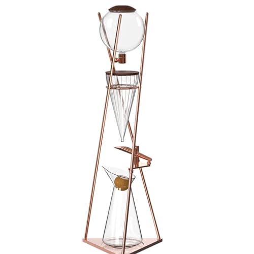 Cold Brew Drip Tower, Iced Coffee Maker with Stainless Steel Stand, Adjustable Speed Dripper, 800ml Glass Coffee Pot, Detachable Structure, Makes 6-8 Cups Coffee
