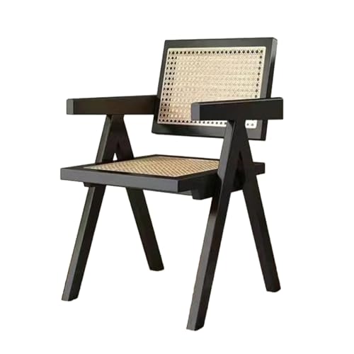 EFFRLE Sillón Decorativo Silla de Comedor de ratán de imitación, sillón cómodo, sillas de Comedor Modernas, sillón de Ocio para Dormitorio, Sala de Estar, Lectura