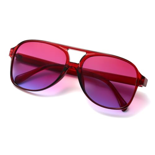 Image of Freckles Mark Vintage Retro 70s Sunglasses for Women Men Classic Large Square Aviator Trendy Glasses