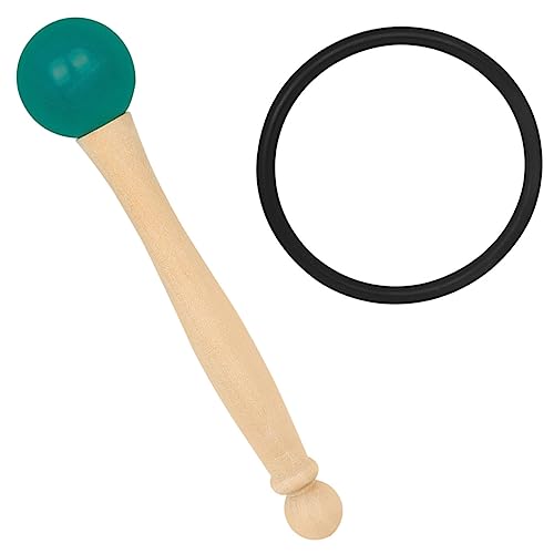 Mikinona シンギングボウルアクセサリーキット ミュージ ボウルマレット シンギングボウル用 弾性木製スティック付き グリーン