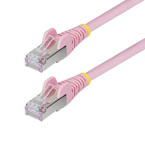StarTech 25ft Cat6a Snagless Ethernet Cable, S/FTP, 100W PoE++, LSZH, Pink