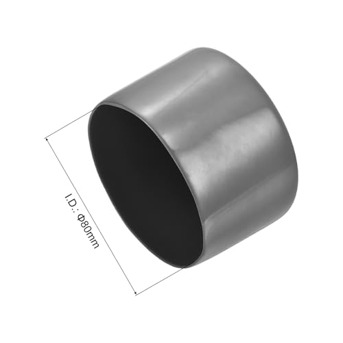 Image of uxcell 2pcs Rubber End Caps 80mm ID Vinyl Round Tube Bolt Cap Cover Screw Thread Protectors Dark Grey, 50mm Height