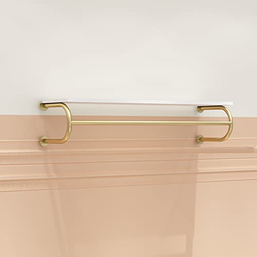 Rieles para ropa con particiones OUdini percheros de pared dorados de 120cm 2