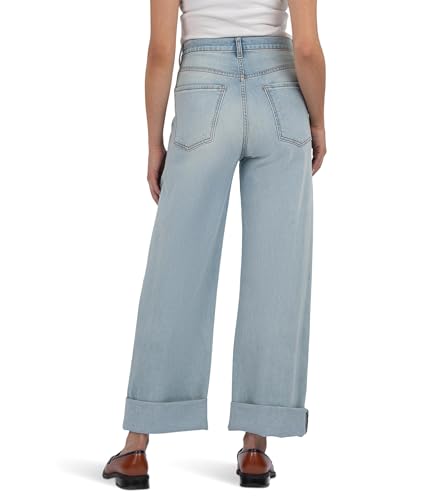 KUT from the Kloth Women's Gwen High-Rise Wide Leg Roll-up 5 Pockets2