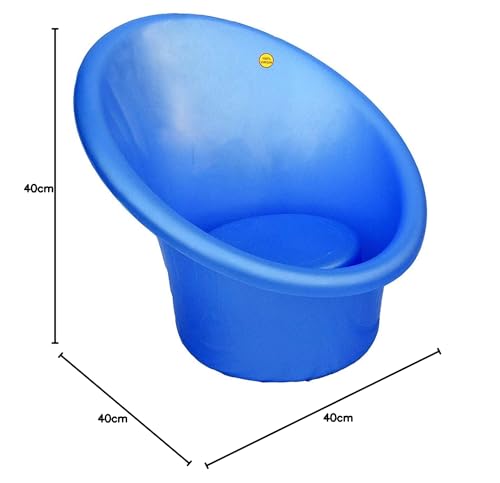 Image of Tub Chair with Complimentary Cushions Set of 2 (Plastic, Standard, Blue)