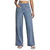 IUGA Wide Leg Jeans Woman High Waisted Pull On Baggy Jeans for Women Stretchy Trendy Womens Jean Straight Casual Denim Pants