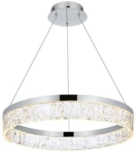Elegant Lighting Linden 1-Light Metal Adjustable LED Chandelier in Chrome/Clear