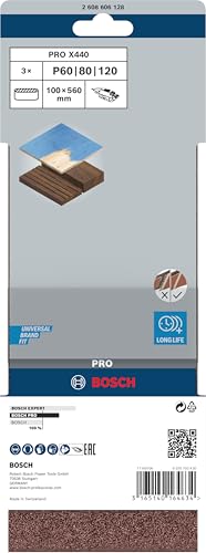 Set de bandes abrasives Bosch Accessories 2608606128 Grain 60 80 100 x 560 mm x 100 mm 1 set - vue 3