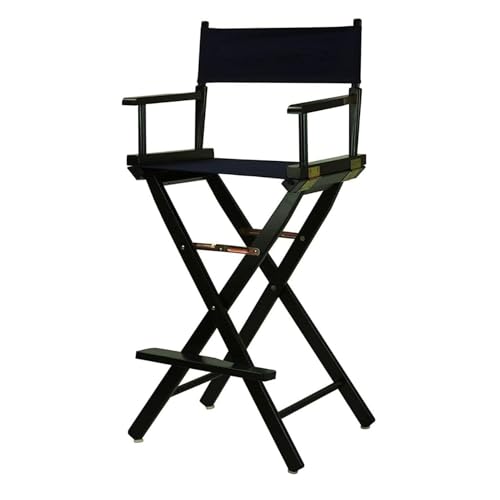 Oakestry 30-inch Directors Chair with Black Wood Frame and Navy
