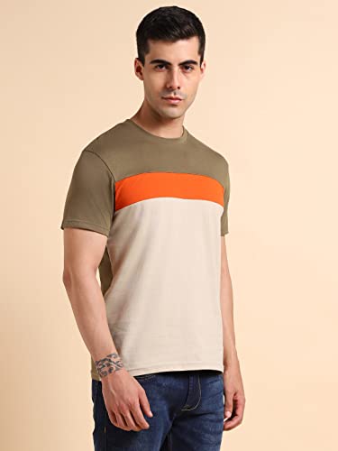 Image of Dennis Lingo Men's Cotton Slim Fit Solid T-Shirt (Round Neck)