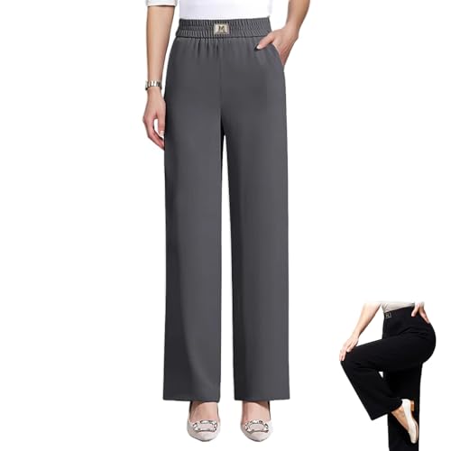 Pulisa Womens Pants, Glamorease - Perfect Drape High Rise Pull-On Stretch Pants for Senior Women,Reinvent Seniors' Elegance