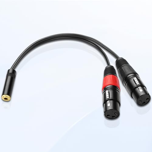 XMSJSIY Dual XLR to 3.5mm Jack Microphone Cable Dual XLR Female to 3.5mm 1/8 TRS Jack Audio Stereo Cable Y-Splitter Cable Computer or Phone to Speaker Breakout Lead Adapter Cable - Image 2