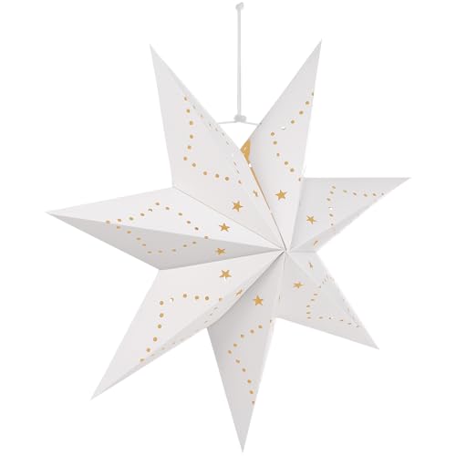 BESPORTBLE Papierstern Lampenschirm Aushöhlen Sterne Papier Weiß...