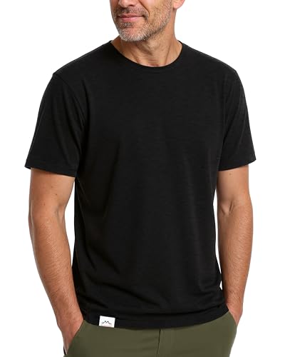 Alpenwert Merino Shirt Herren [Made IN Portugal] perfektes Wandershirt Wander Tshirt aus Merinowolle Tshirt für Sport Outdoor Funktionsshirt (DE/NL/SE/PL L Regular Regular Schwarz)