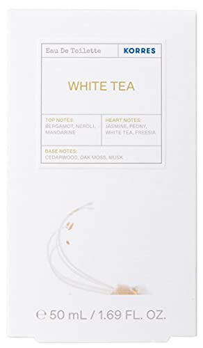 KORRES Eau de Toilette White Tea pour Femme, 88% d'Origine Naturelle, Floral Frais, Longue Tenue, Flacon Verre Ambré 50 ml - Image 3