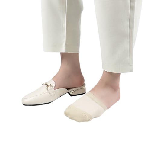 Toe Socks for Mules, Half Socks No Show Toe Toppers Covers for Women, Invisible Footies for Flat Clogs 4/6/8 pairs3
