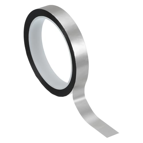 PATIKIL Cinta De Película De Poliéster Metalizada 15mm X 50 Metros Cinta Decorativa Plateada Mate Cinta Adhesiva Espejo Para Detalles Pared De Acento Artes De Barco Paredes