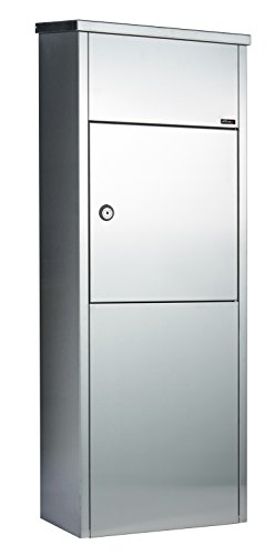 Preisvergleich Produktbild Allux 600 Paketbriefkasten F54618 - Edelstahl XXL Paketbox und Ruko Schloss, Edelstahl