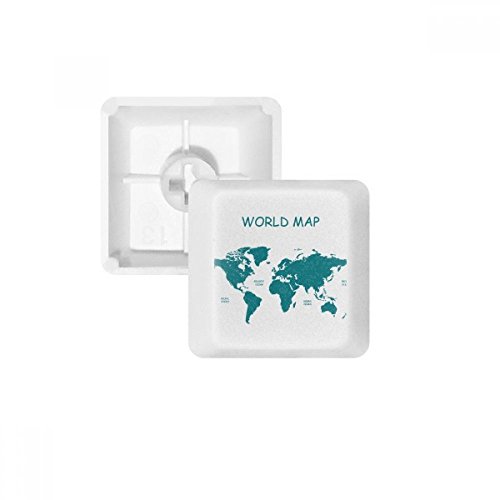 Carte du monde continents keycaps PBT pour clavier mécanique blanc R1