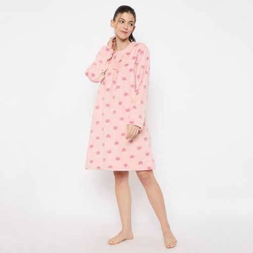 Image of CAMEY Women's Printed Nightgown, Long Sleeves, Nighty