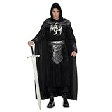 My Other Me - Disfraz Guerrero Hombre, talla S. Incluye capa negra con detalle de imitación de pelo, túnica aterciopelada, muñequeras y cinturón negros con detalles plateados.