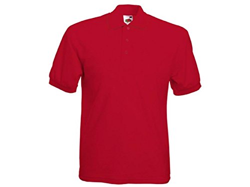 Polo Uomo 65/35 Fruit of The Loom-S-Rosso