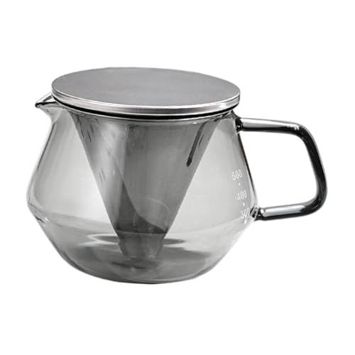 F Fityle Cafetera de vertido con Filtro y asa, Ideal para el hogar y la Oficina, 500ml