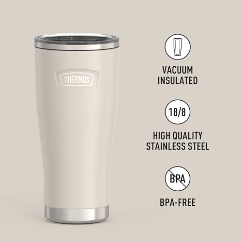 THERMOS ICON SERIES, Stainless Steel Cold Tumbler with Slide Lock, 24 Ounce, Sandstone by THERMOS - Image 2