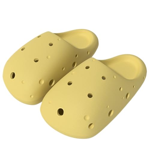 Kawaii Soft Cheese Platform Slippers for Women Non-Slip Holey Sandals Cute Indoor Outdoor Comfort Shoes Bathroom Used