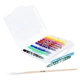 SKISUNO 12 Stück Teiliges Wachsmalkreide Wasserlöslich Bunte Ölkreiden Ergonomisch Drehbar Leicht...