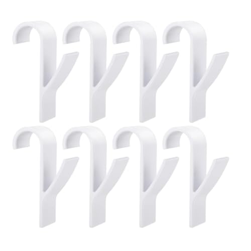 KHYYQUA Lot de 8 crochets radiateur rond, blanc, porte-serviettes, support mural, plastique, 3 kg, salle de bain, cuisine, jardin