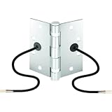 Seco-Larm SD-H412 Electric Transfer Hinge, Provides A Vandal-Resistant Method for Protecting and Concealing Wires Between A Hollow Door and Door Frame, Dimensions 4.5'x4.5'x 0.125'