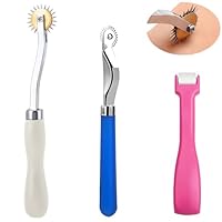 iTYOOS 3 Stück Kopierrädchen und Nahtroller Kit, Schneiderrädchen Schnittmusterrad, Edelstahl Markierrädchen, Rollschneider, Nähzubehör für DIY Leder Kanten Kunsthandwerk, Quilten, Nähen