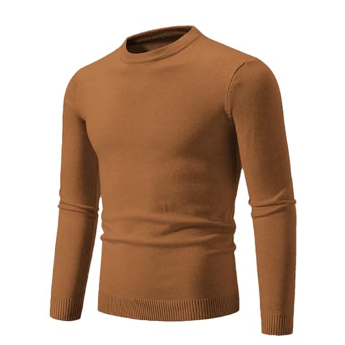 Men’S Slim Fit Sweater O Neck Pullovers Solid Color Long Sleeve Knitted Sweater Men Winter Knitting Pullover