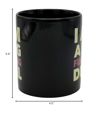 Taza de café grande Island Dogs 22 oz, cerámica negra miniatura 7