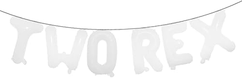 Miniatura 4 de Decoraciones de fiesta de dinosaurio de segundo cumpleaños para niños, decoración de fiesta de cumpleaños Rex, globo de letras 2, dinosaurio Rex,