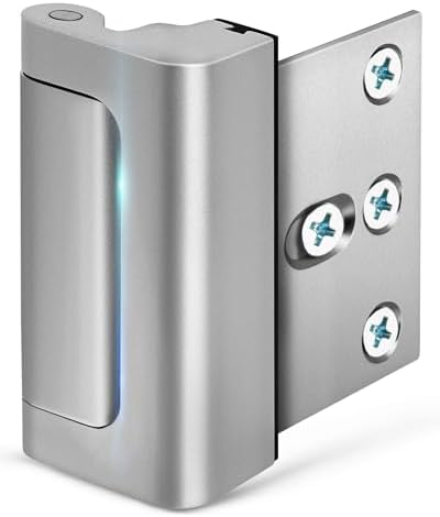 EverPlus Home Security Door Lock with 8 Screws, Childproof Door Reinforcement Lock with 3 Inch Stop Withstand 800 lbs for Inward Swinging Door,Upgrade Night Lock to Defend Your Home (Silver)