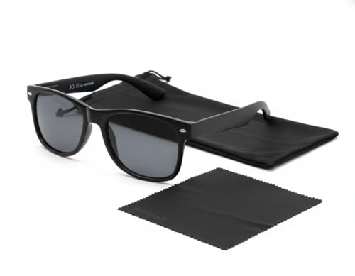 Komonee Drifter Black Sunglasses Set With Soft Case and Clea
