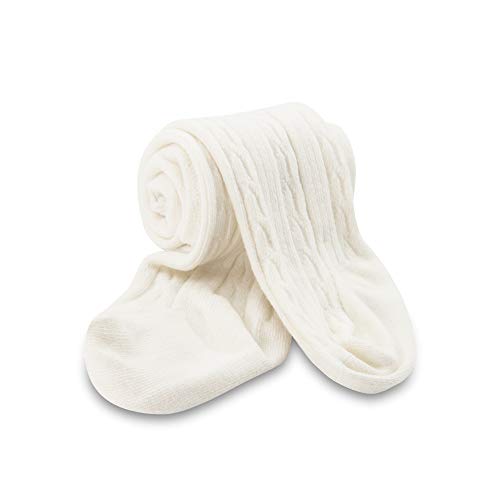Century Star Baby Tights For Girls Soft Cotton Infant Leggings Toddler Solid Knit Socks Warm Stockings Newborn Pants 2-White Gray 1-2 Year4
