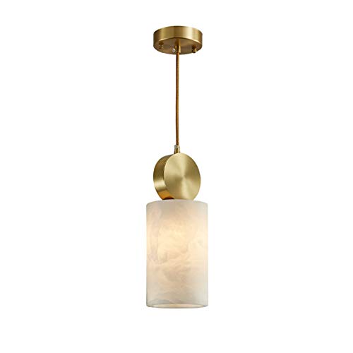 Ironheel G9 Modern Brass 1-Light Pendant Light,Cloud Stone Simple Indoor Hanging Light,Adjustable Ceiling Light for Living Room Dining Room-Brass+Marble 12x31cm(5x12inch)