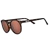 goodr Nine Dollar Pour Over – Lentes de sol redondos polarizados, tamaño pequeño (círculo G), montura translúcida marrón con lente marrón no reflectante reductora, protección UV400, antideslizantes