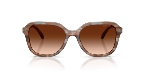 COACH HC8437F Low Bridge Fit Sunglasses, Striated Redwood/Maple/Brown Gradient, 56 mm by Coach - Used condition - US$134.21