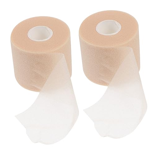 COLLBATH 2 Rolls Sports Foam Sponge Football Tape Prewrap Athletic Tape Foam Grip Tape Tape Foam Underwrap Athletic Foam Tap Athletic Sports Tape Atheltic Tape Sponges Khaki