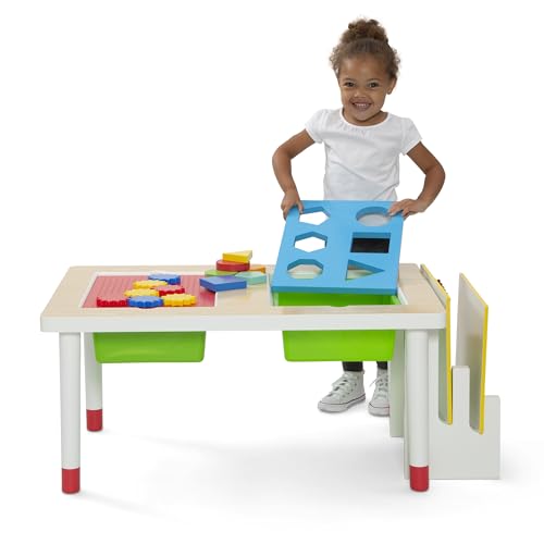Delta Children Kid's Play and Learn Sensory Table w/ 4 Interchangeable Activity Boards and Two Removeable Sand/Water Bins (Primary/White) - image 3
