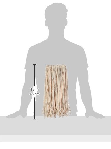 Amazon Basics Cut-End Cotton Commercial String Mop Head, 1.25 Inch Headband, Medium, White, 6-Pack