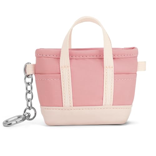 Image of Coin Purse Mini Tote Bag Keychain Small Change Purse Key Pouch Charm Pink Cute Makeup Bag Wallets Accessories for Handbags