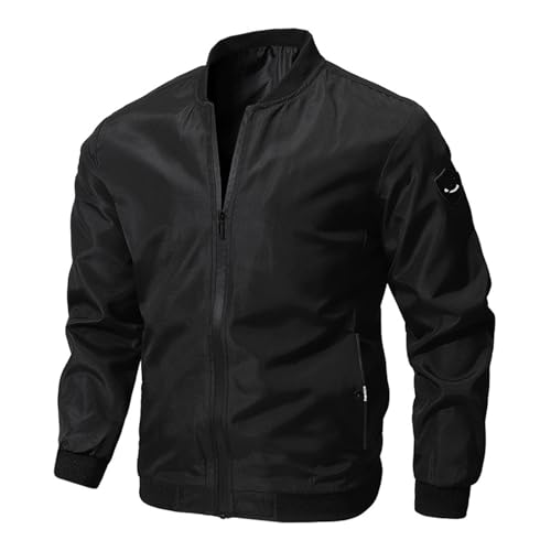 Men's Slim Fit Lightweight Softshell Flight Bomber Jacket Coat Spring Fall Zip Up Jacket Coats Windbreaker for Men